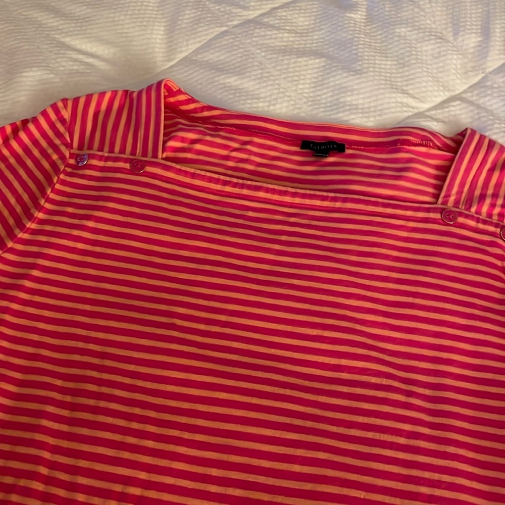 Long sleeve pink and peach shirt